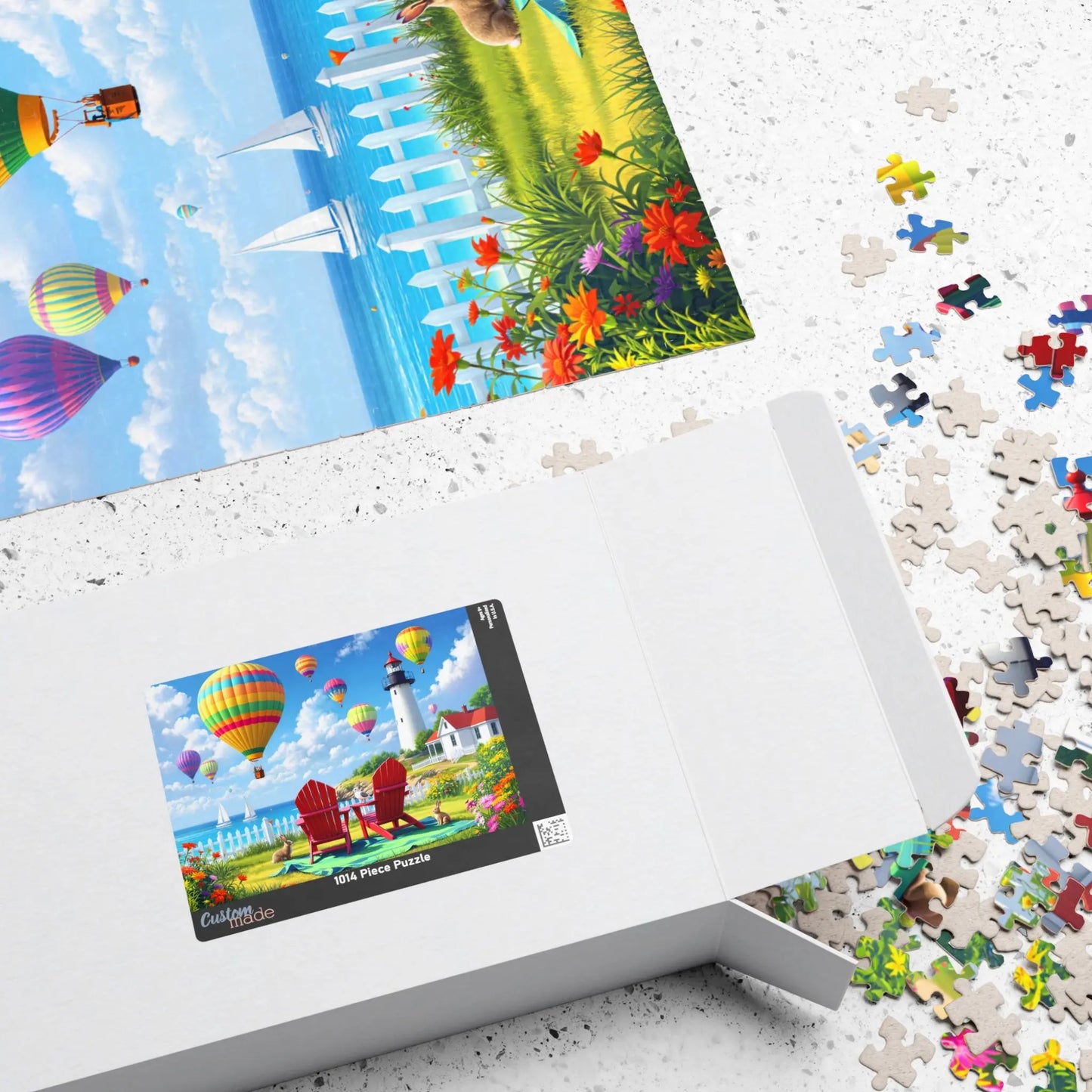 Coastal Balloons Jigsaw Puzzle Printify