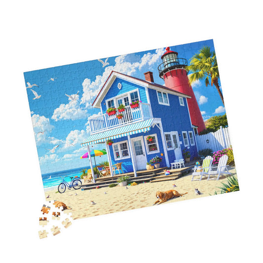 Beach House Jigsaw Puzzle Printify