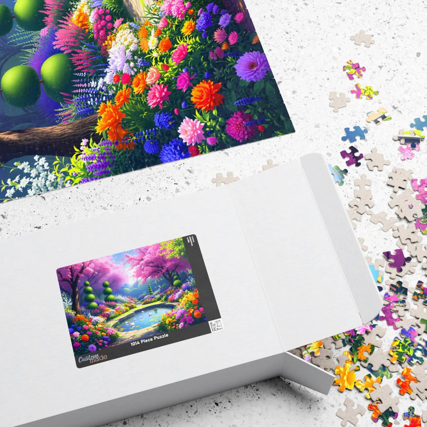 Blossoming Garden Serenity Jigsaw Puzzle Printify