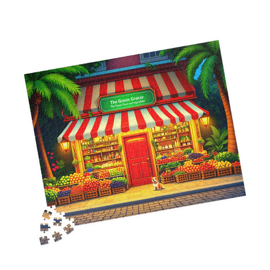 City Market Charm Jigsaw Puzzle Printify