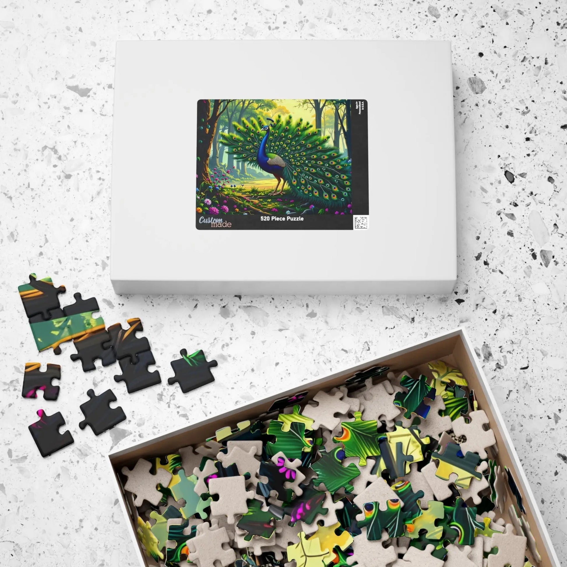 Majestic Peacock Jigsaw Puzzle Printify