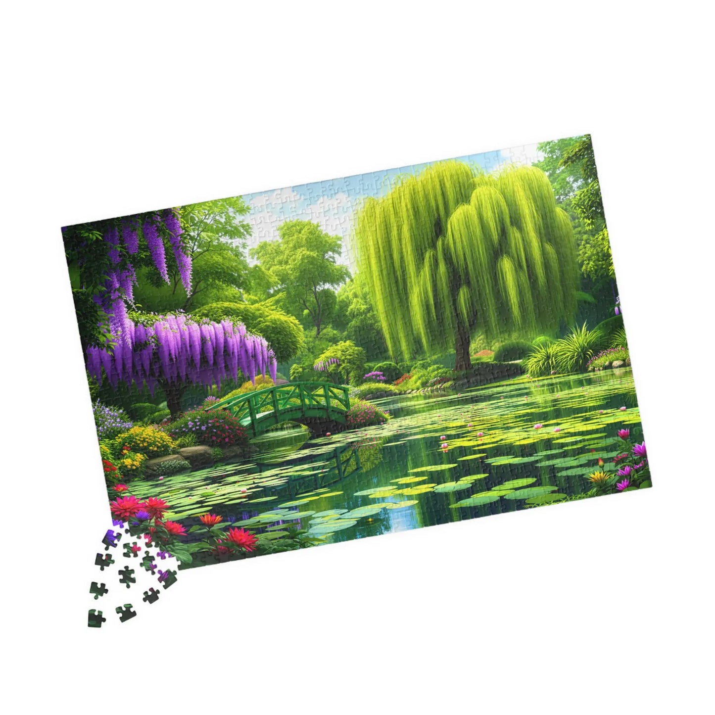 Tranquil Garden Retreat Jigsaw Puzzle Printify
