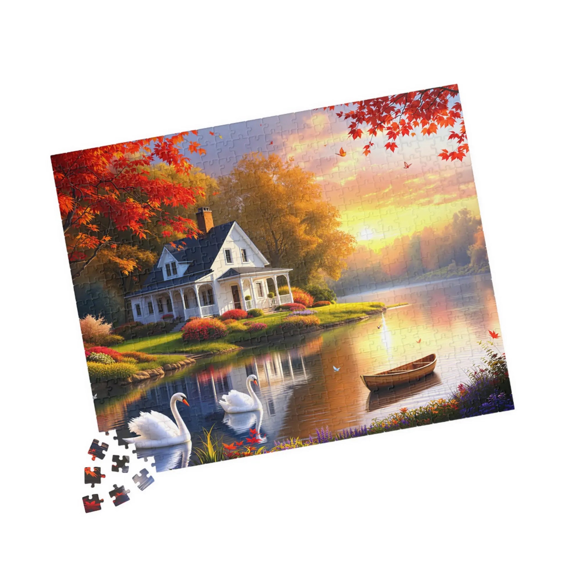 Lake House Jigsaw Puzzle Printify