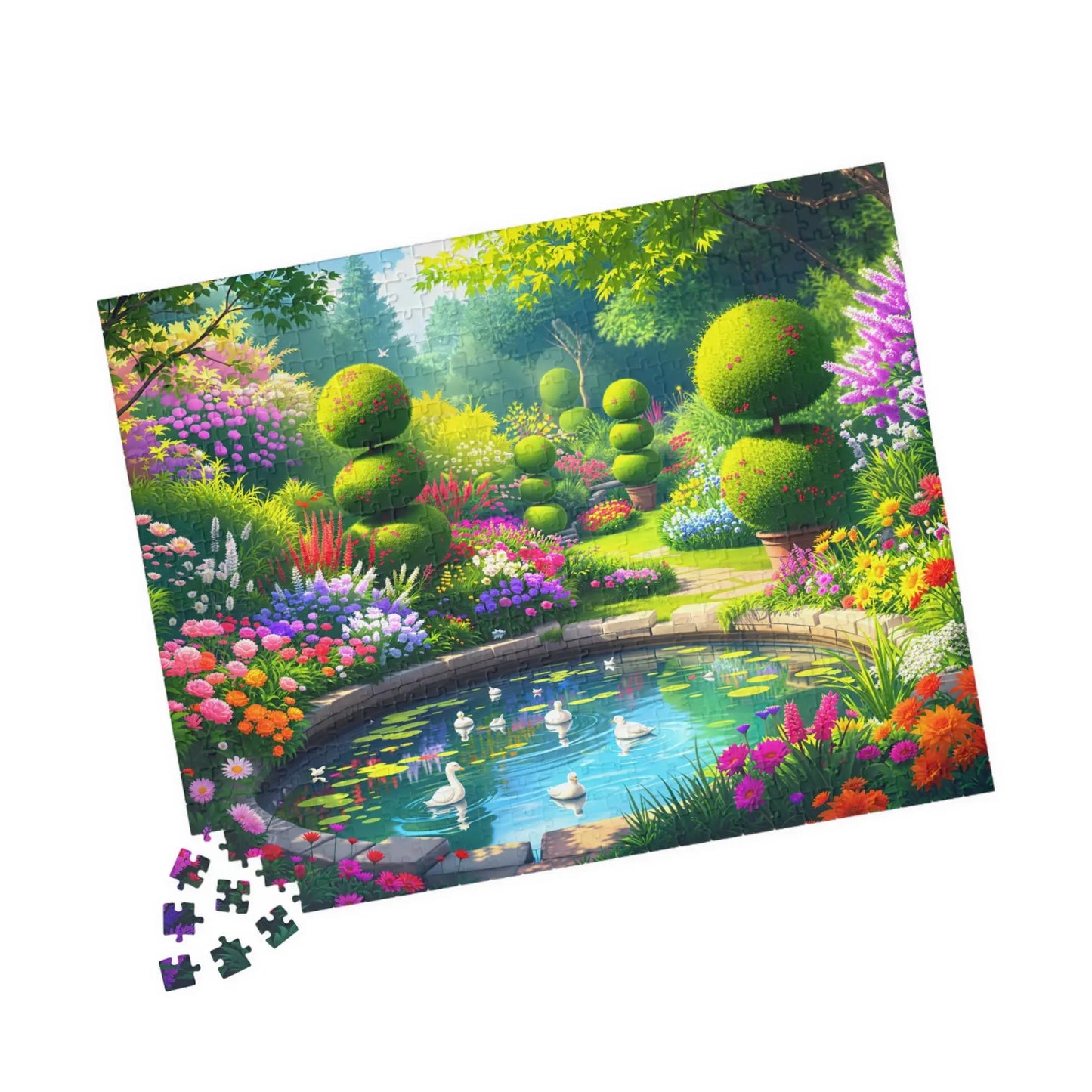 Tranquil Garden Escape Jigsaw Puzzle Printify