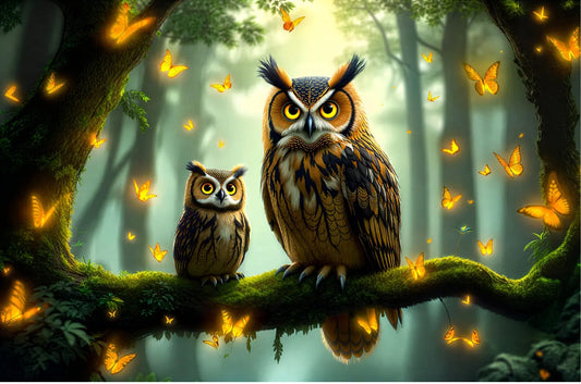 Mystical Forest Owls Jigsaw Puzzle Printify
