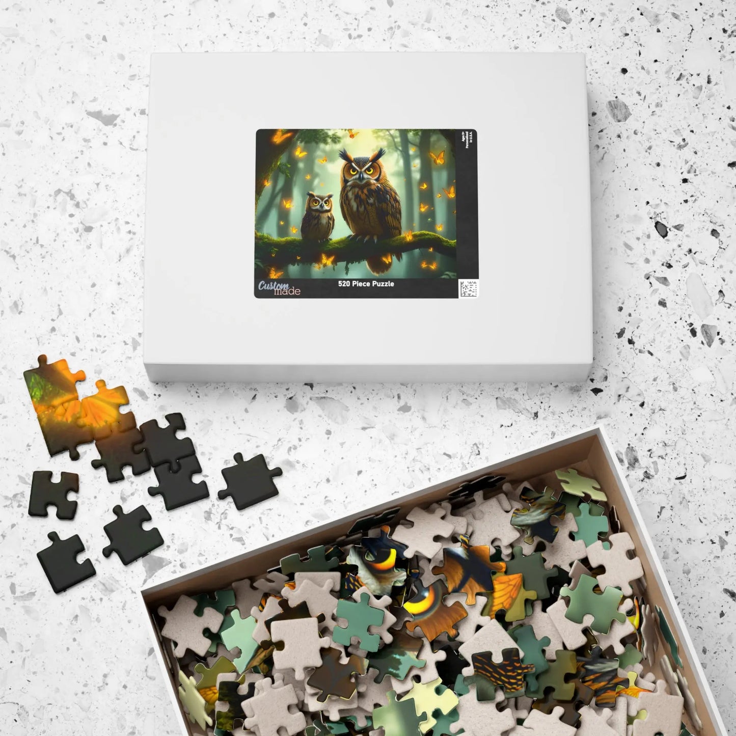 Mystical Forest Owls Jigsaw Puzzle Printify