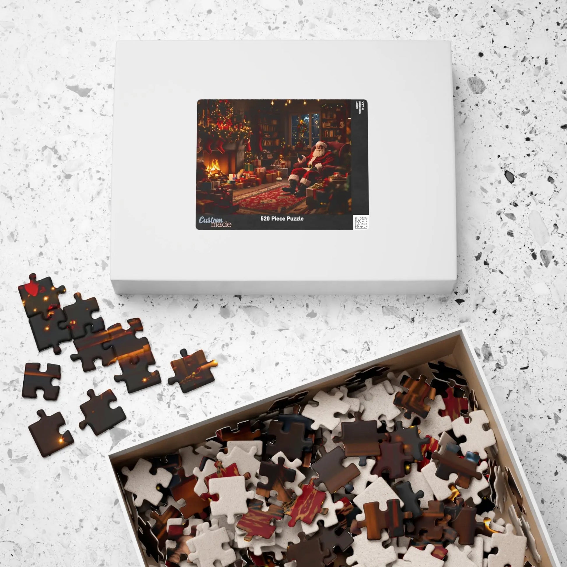 Santa’s Cozy Christmas Eve Jigsaw Puzzle Printify