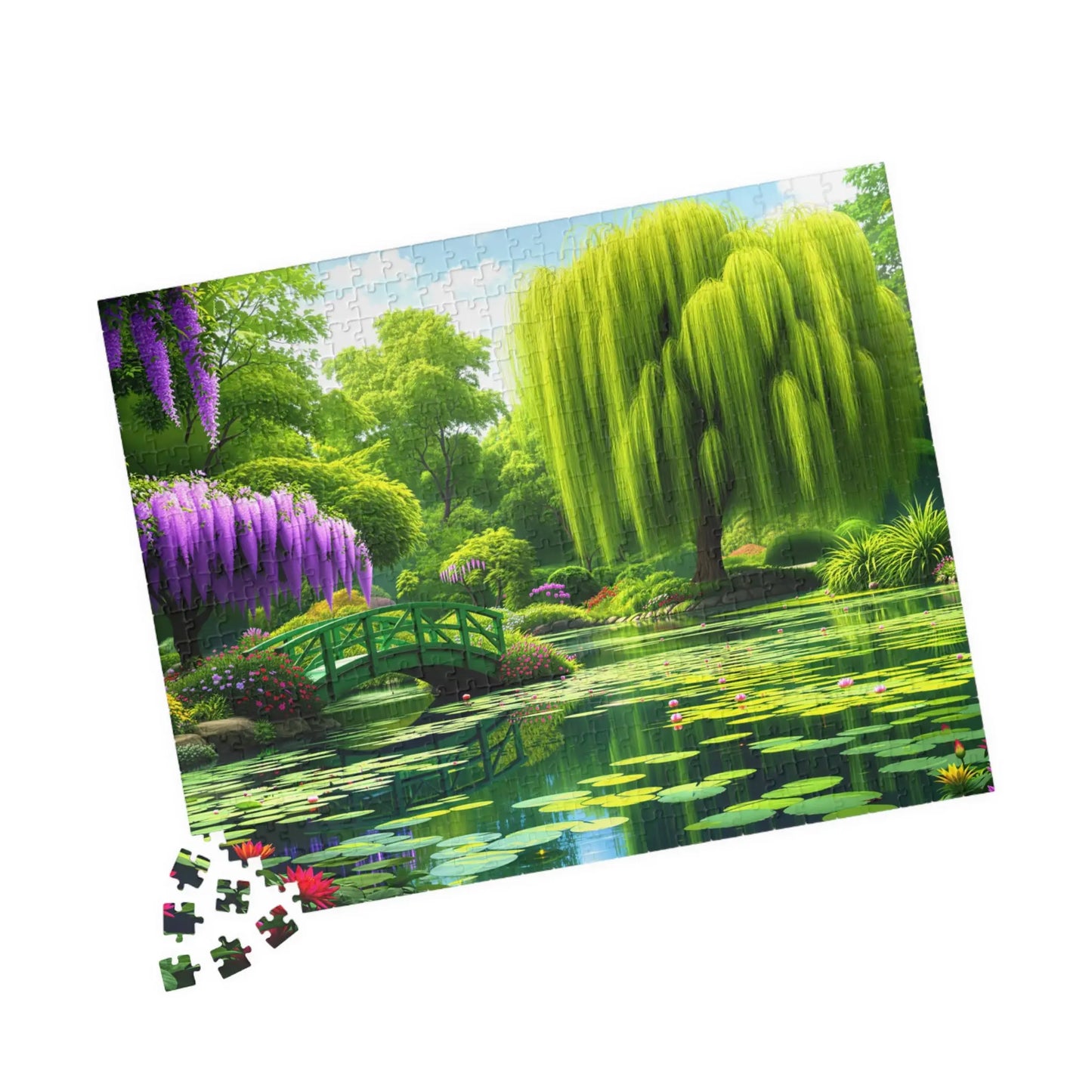 Tranquil Garden Retreat Jigsaw Puzzle Printify