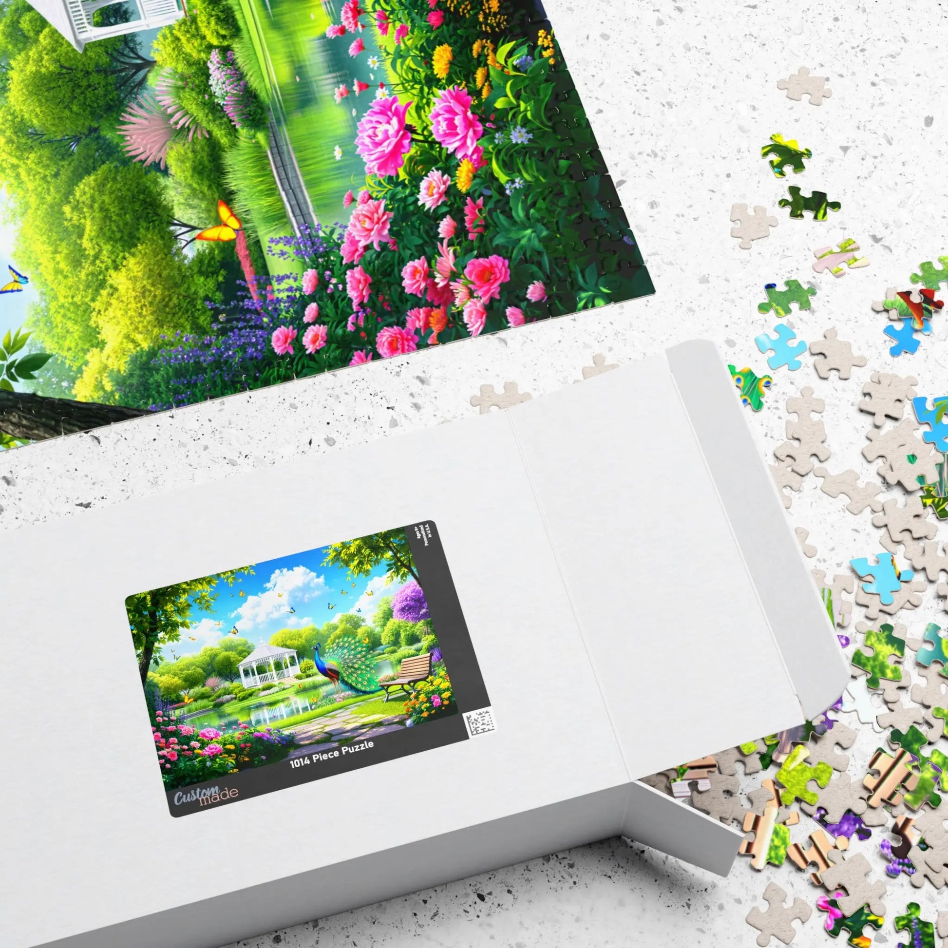 Peacock Garden Jigsaw Puzzle Printify