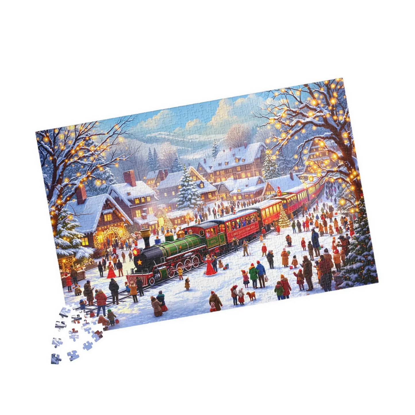 Winter Village Express Jigsaw Puzzle Printify