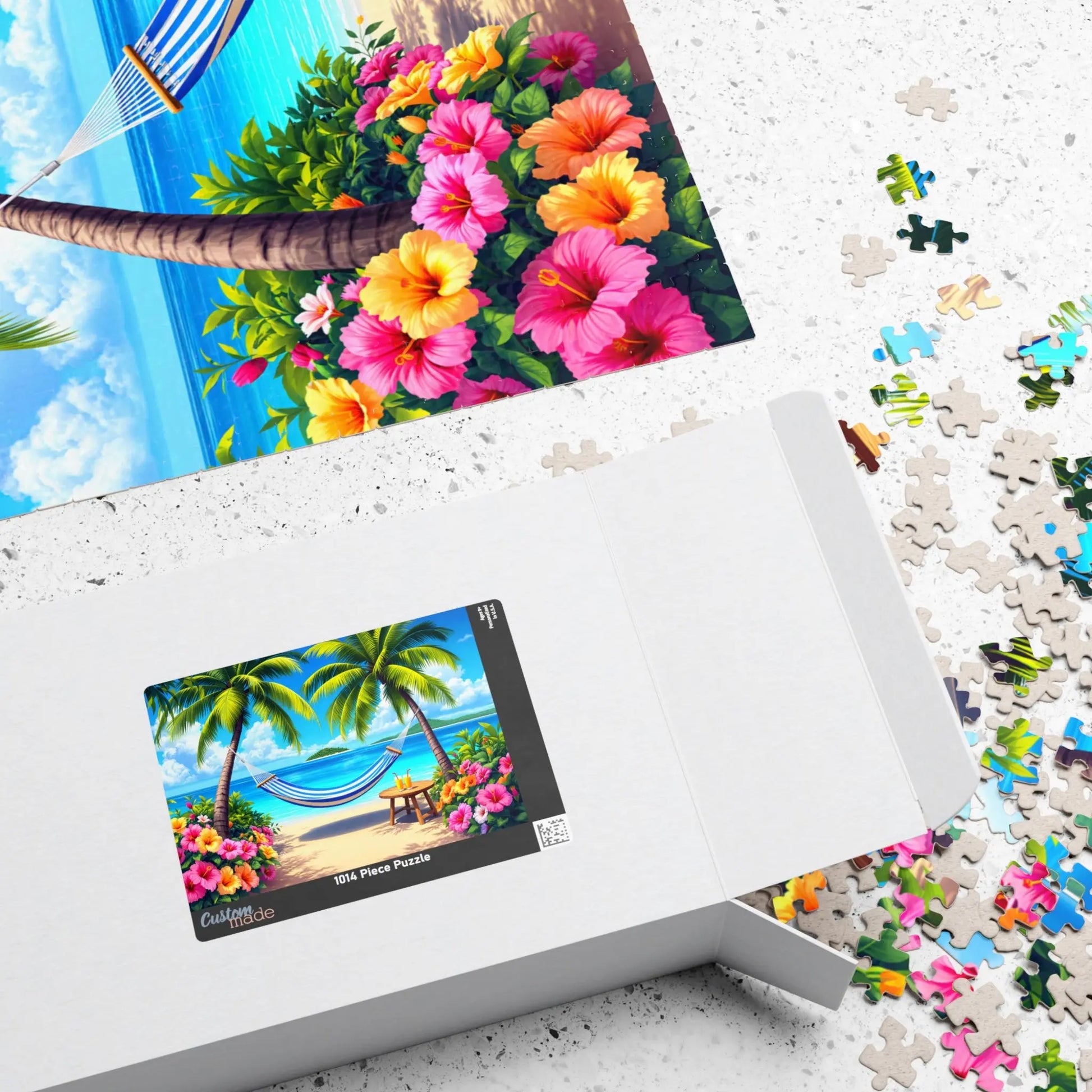 Island Escape Hammock Jigsaw Puzzle Printify