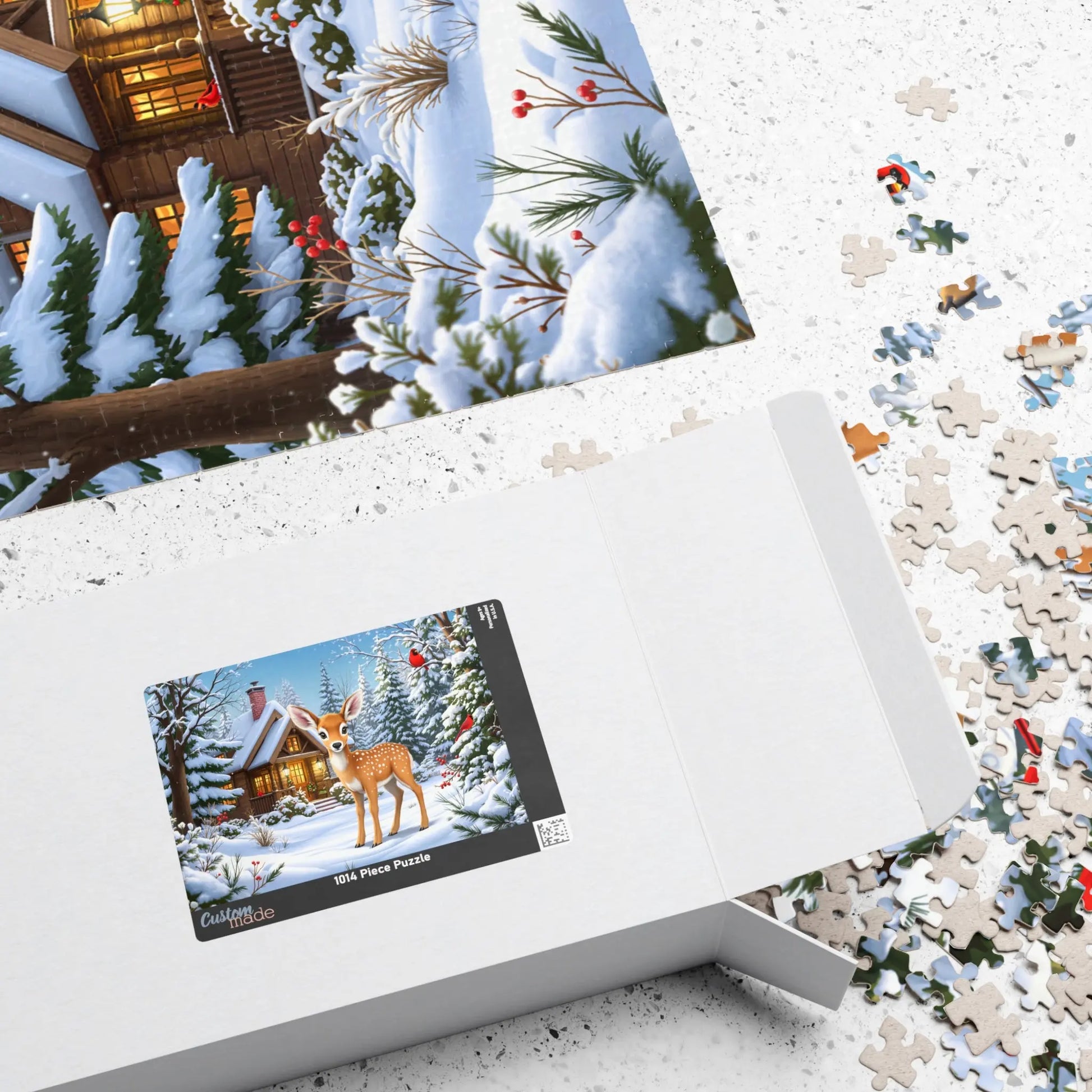 Winter Cabin Serenity Jigsaw Puzzle Printify
