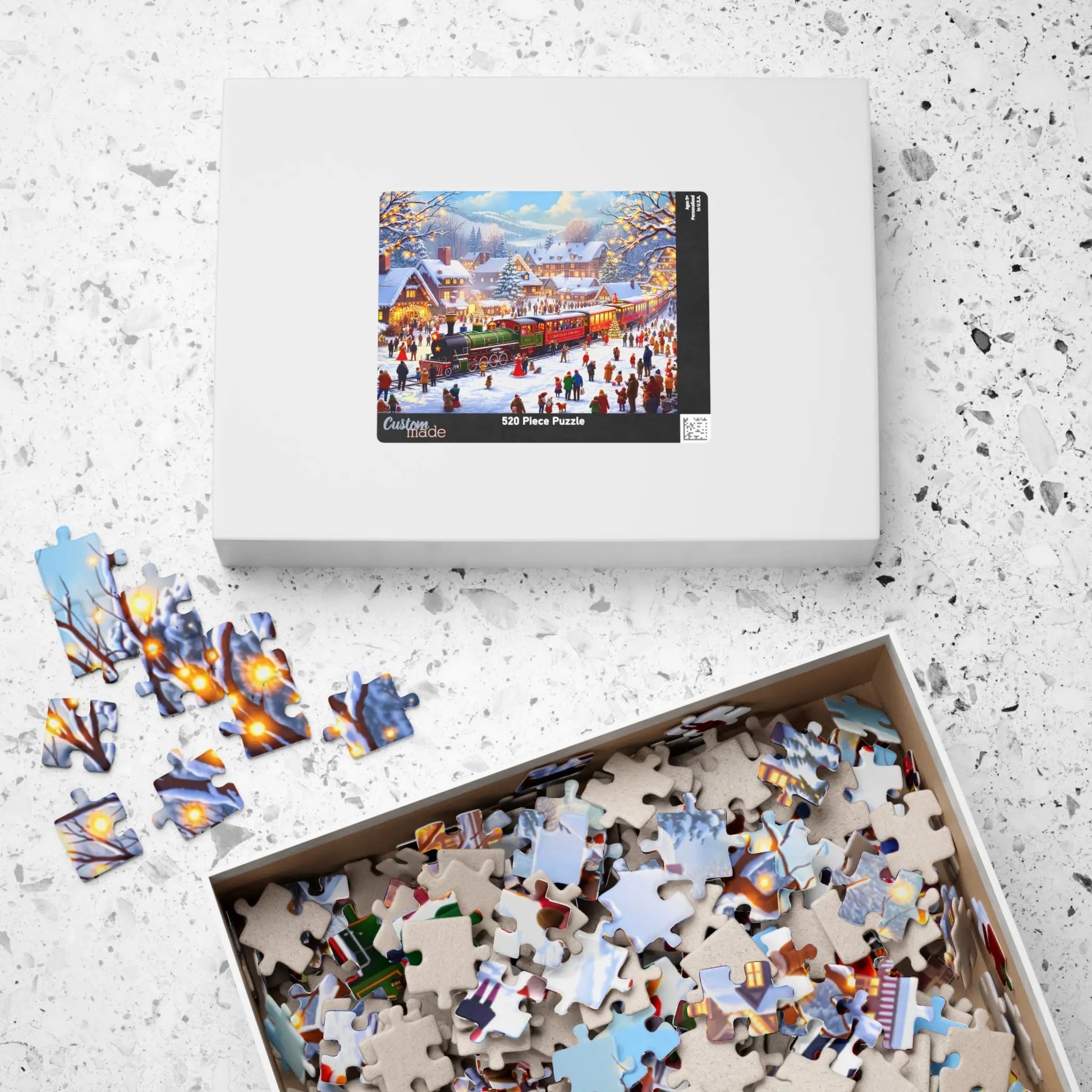 Winter Village Express Jigsaw Puzzle Printify