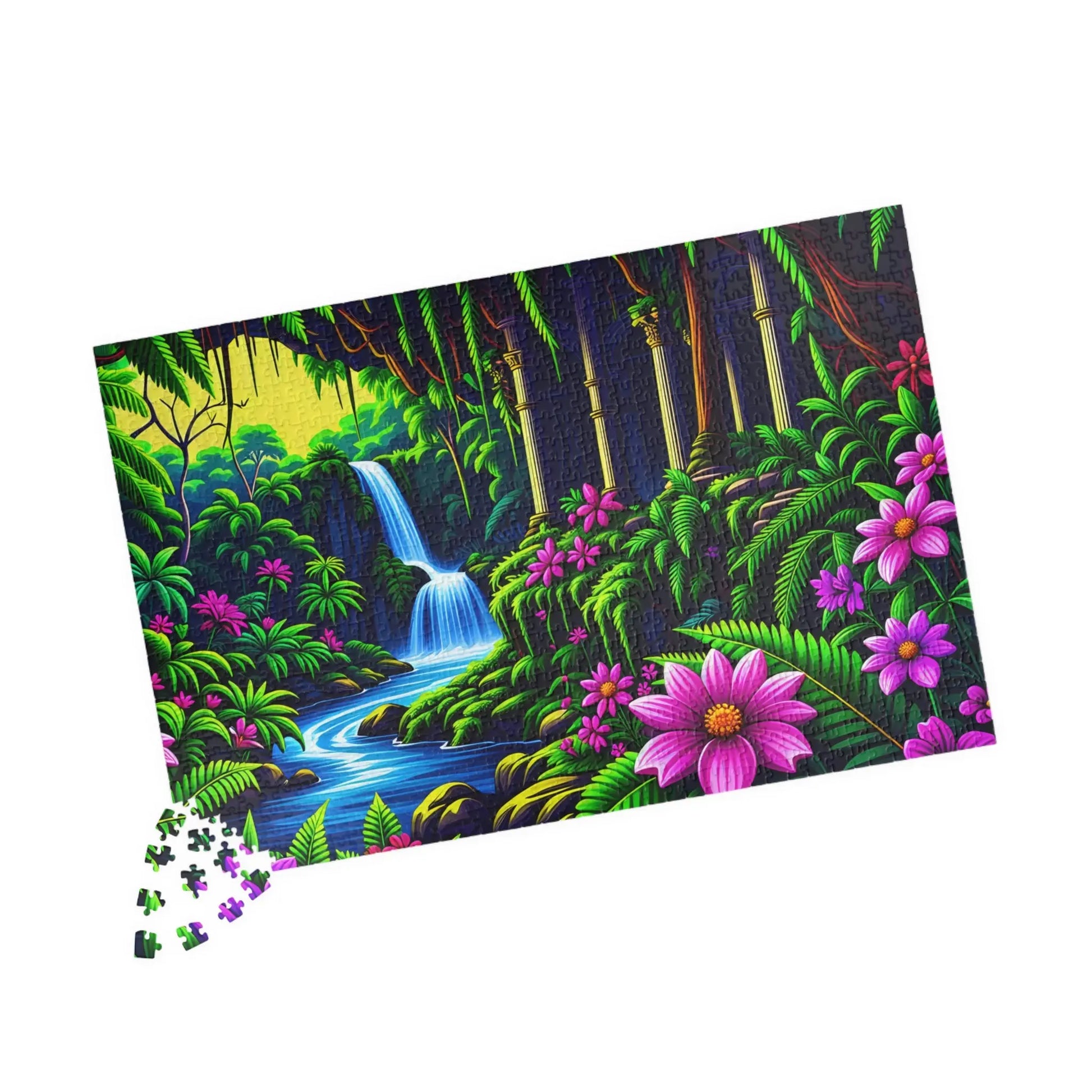 Majestic Amazon Waterfall Jigsaw Puzzle Printify