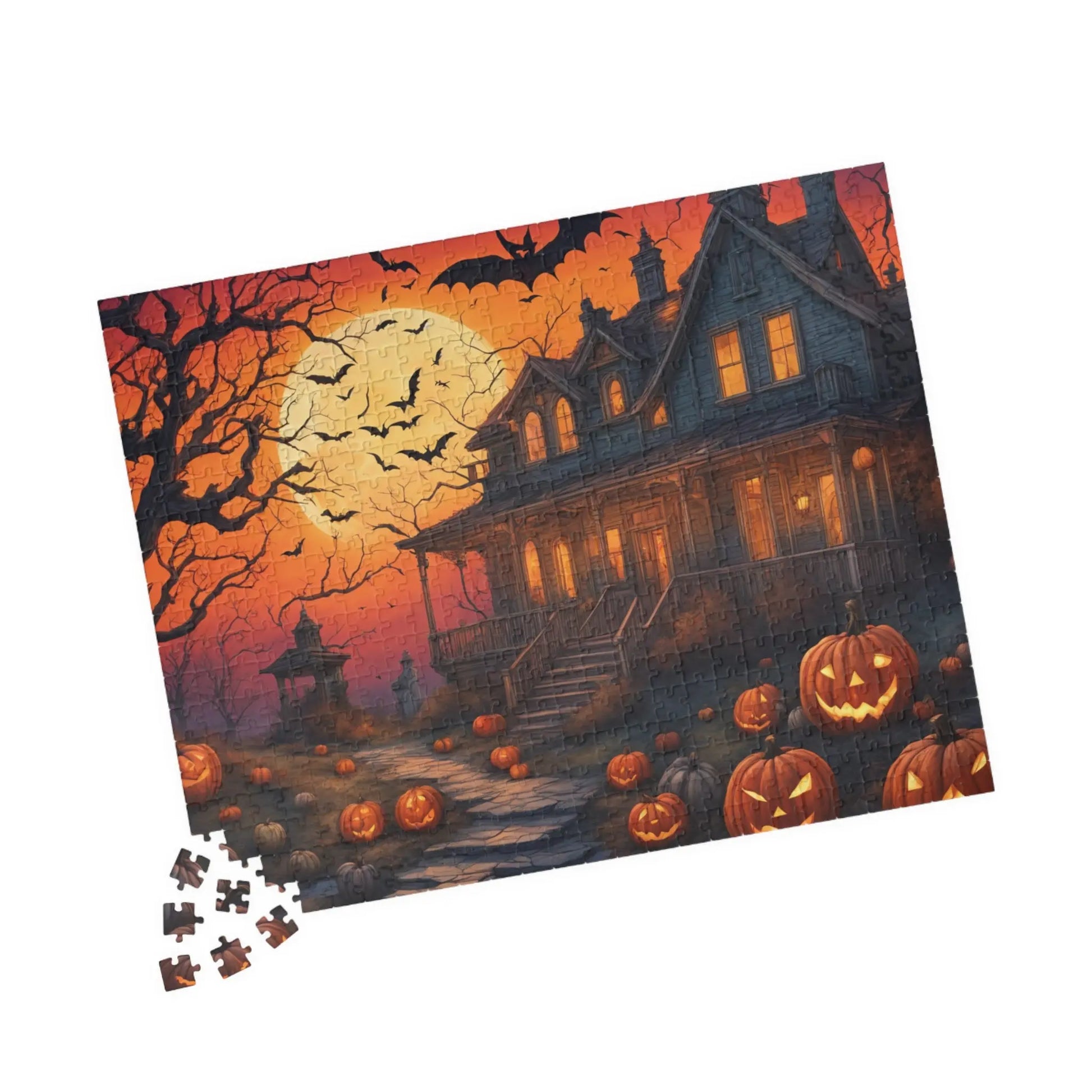 Spooky Mansion Jigsaw Puzzle Printify