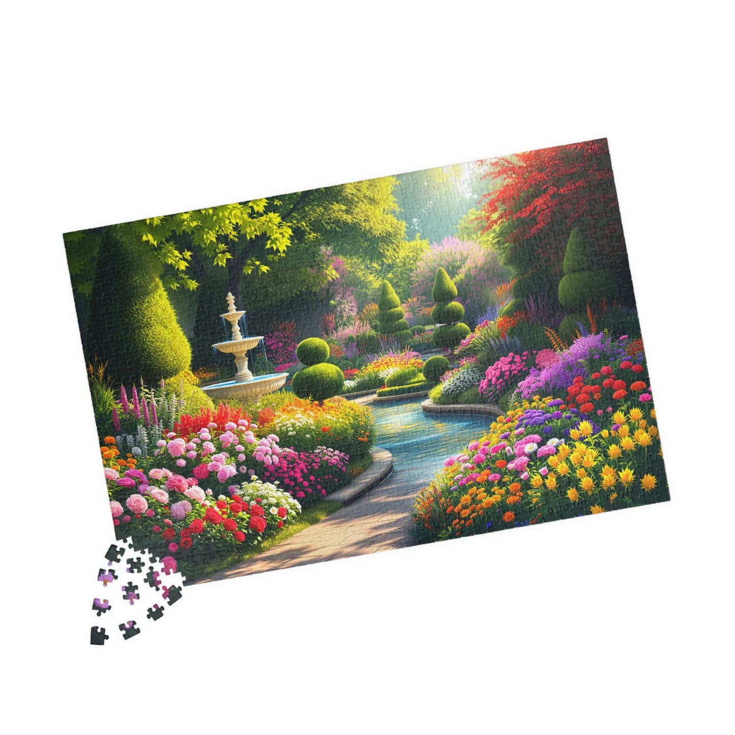 Sunny Garden Escape Jigsaw Puzzle Printify