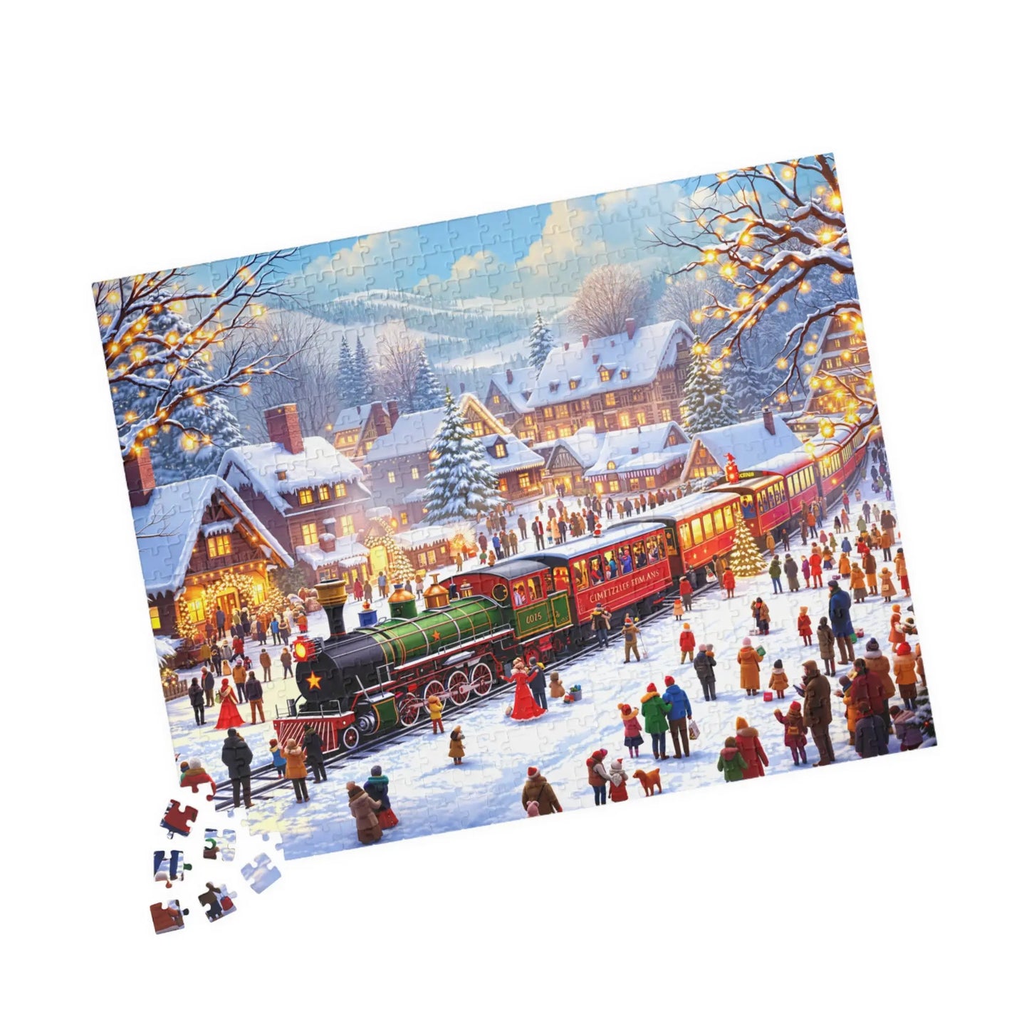 Winter Village Express Jigsaw Puzzle Printify
