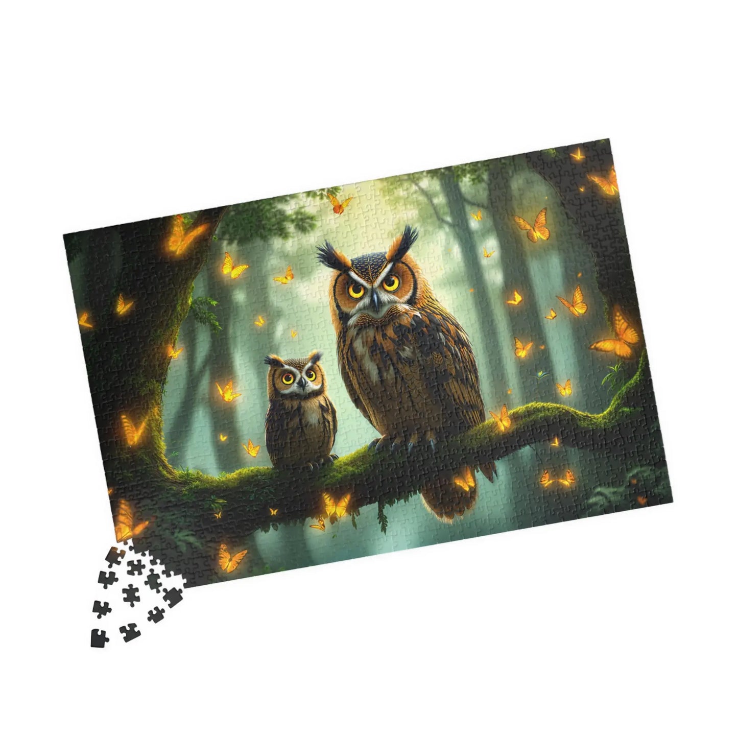 Mystical Forest Owls Jigsaw Puzzle Printify