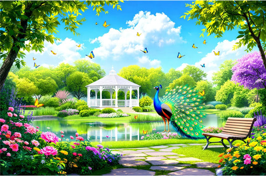 Peacock Garden Jigsaw Puzzle 