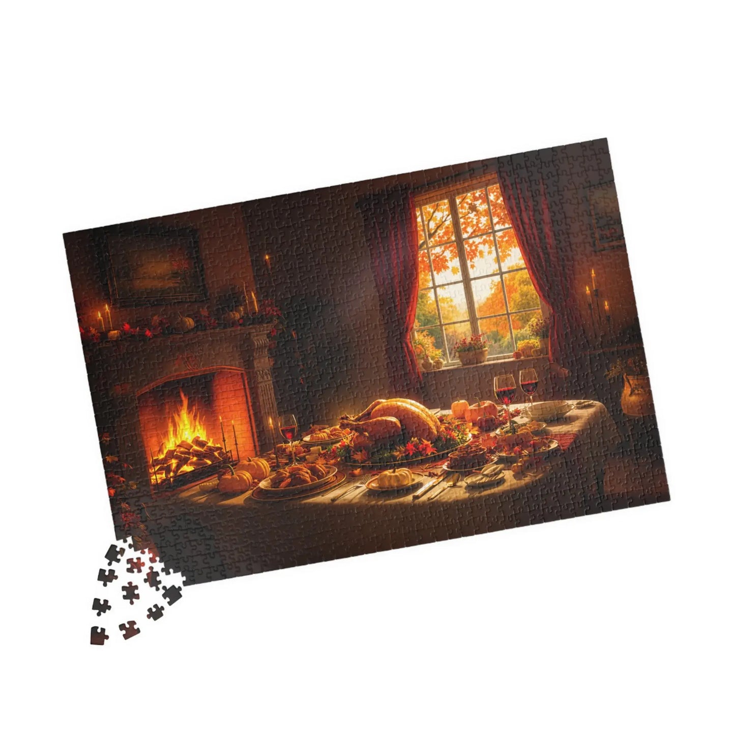 Thanksgiving Feast Jigsaw Puzzle Printify