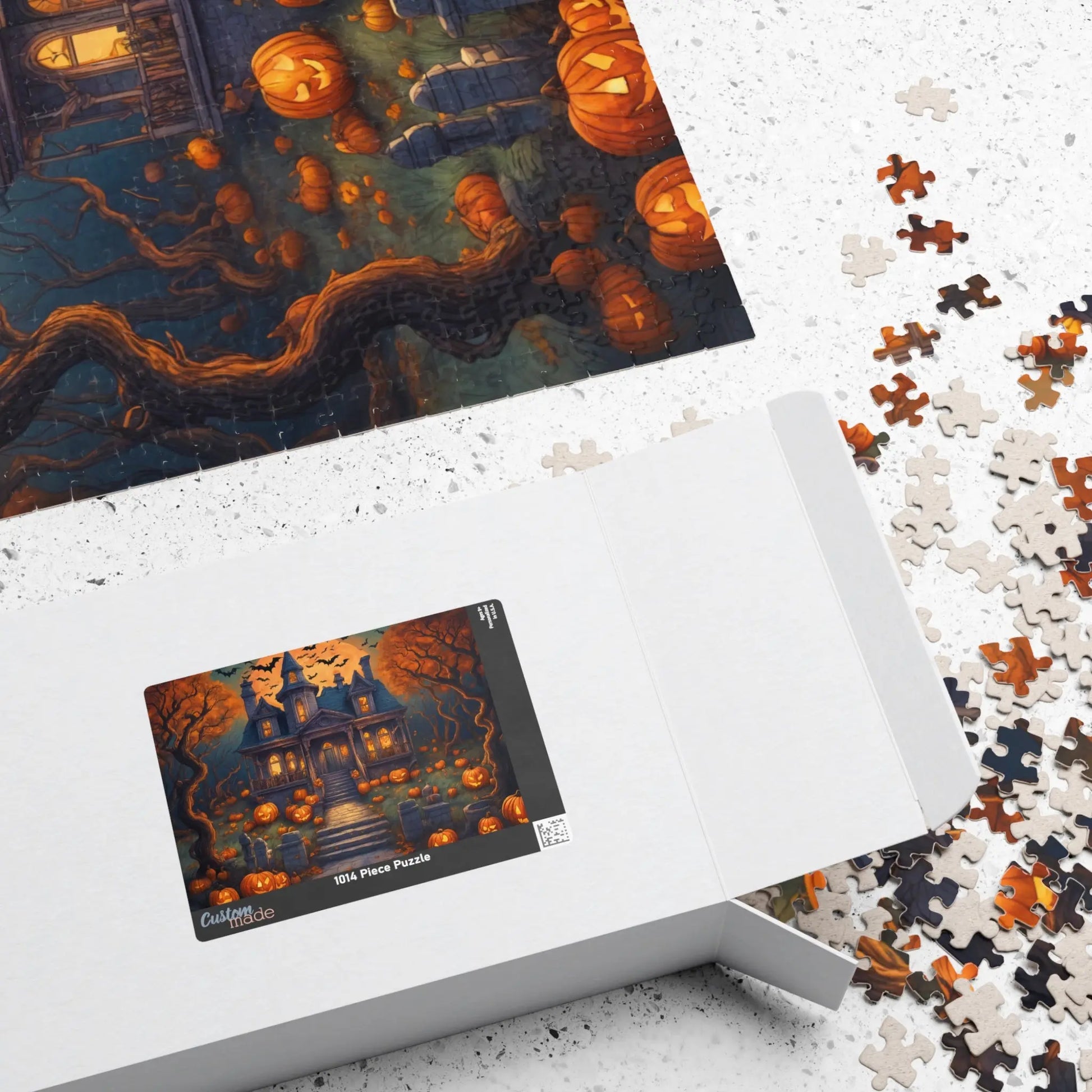 Spooky Halloween Mansion Jigsaw Puzzle Printify