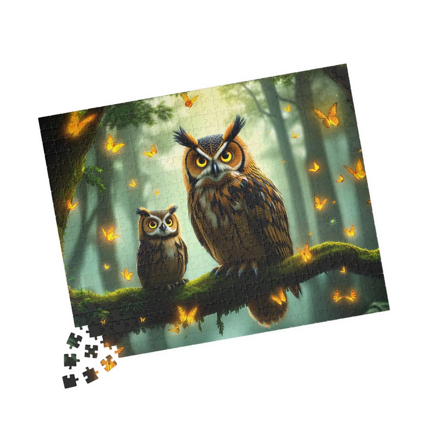 Mystical Forest Owls Jigsaw Puzzle Printify