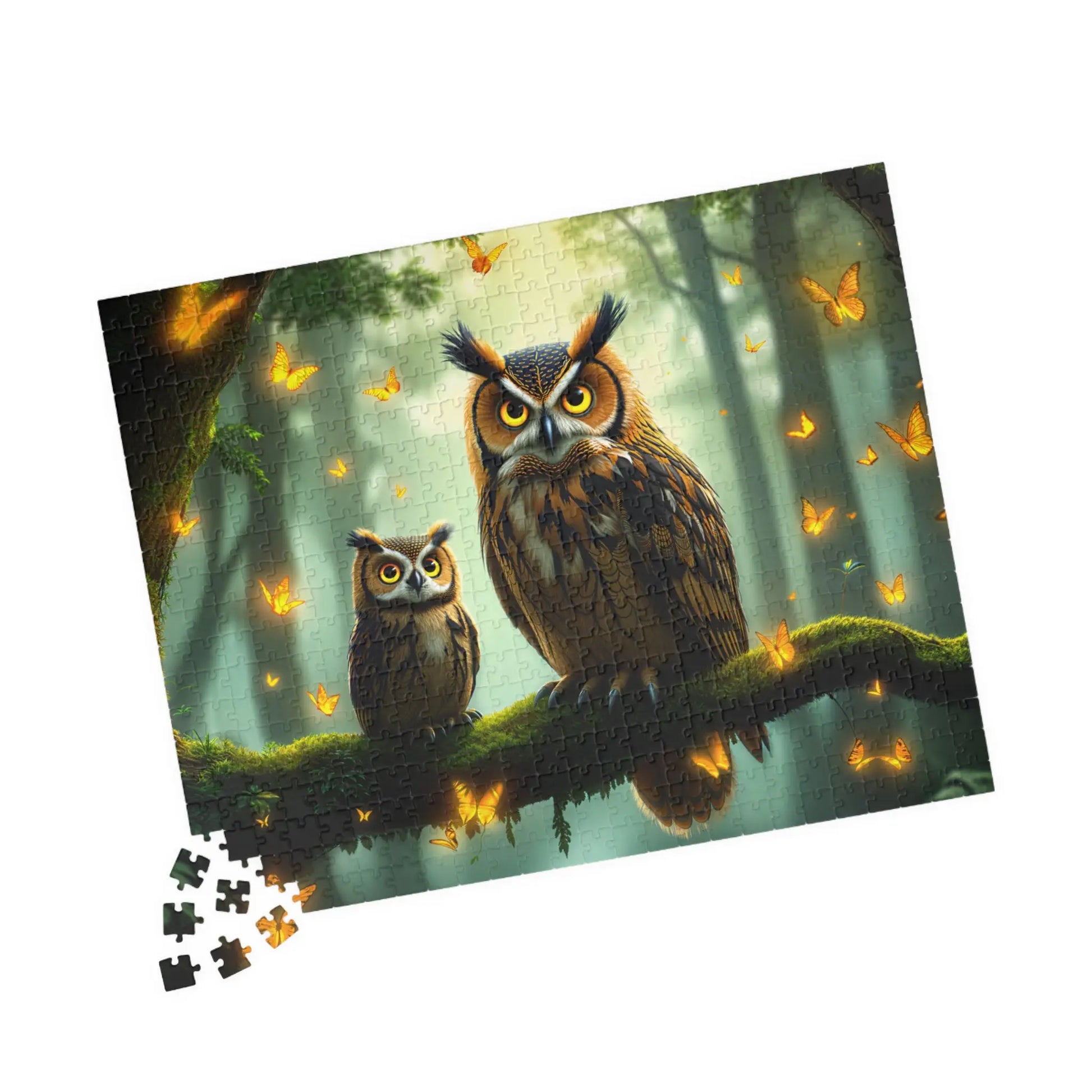 Mystical Forest Owls Jigsaw Puzzle Printify