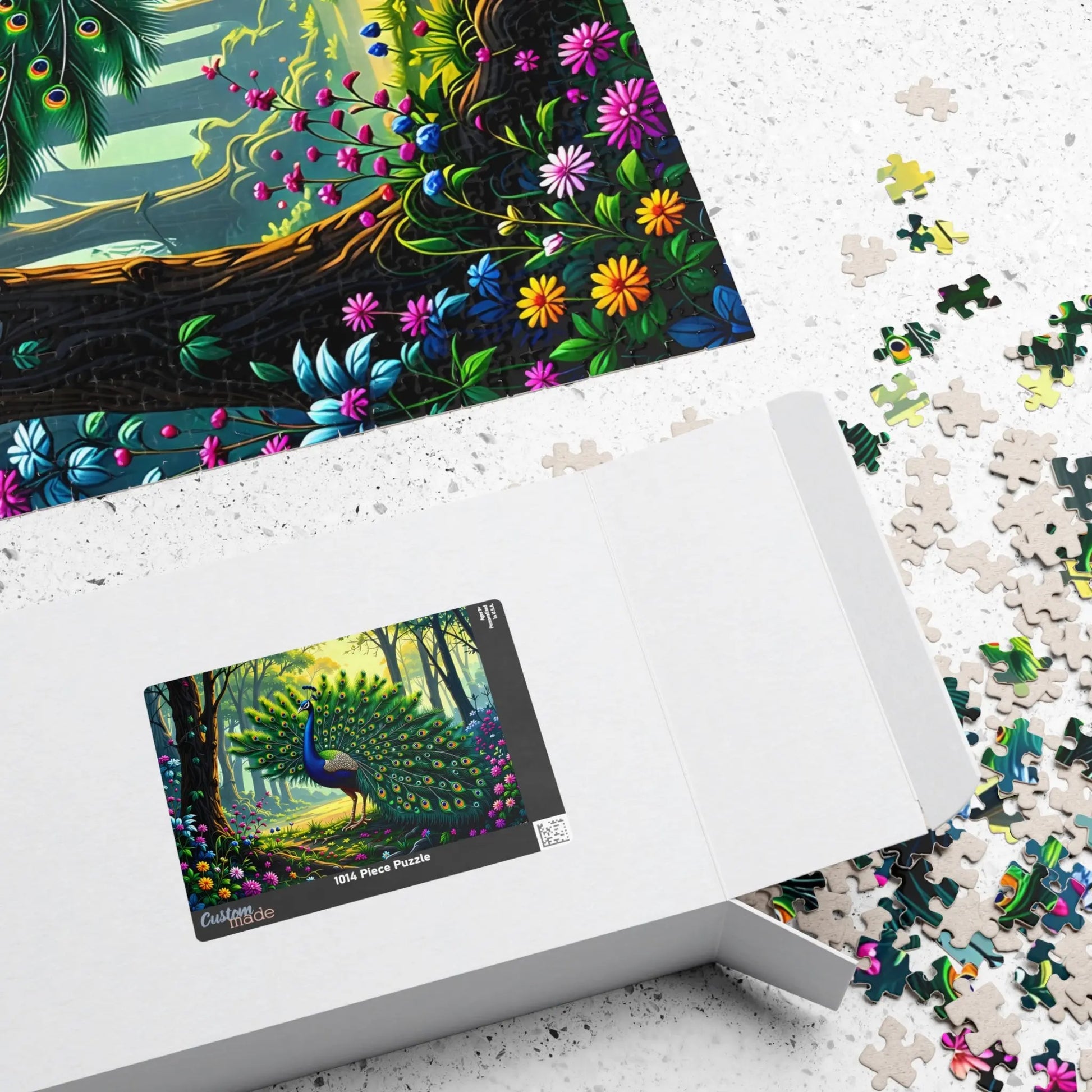 Majestic Peacock Jigsaw Puzzle Printify