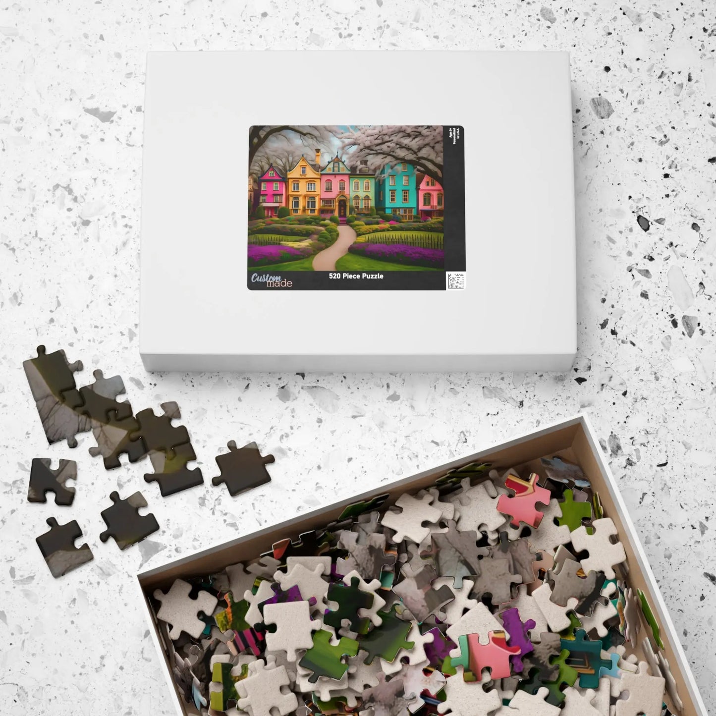 Vibrant Village Jigsaw Puzzle Printify