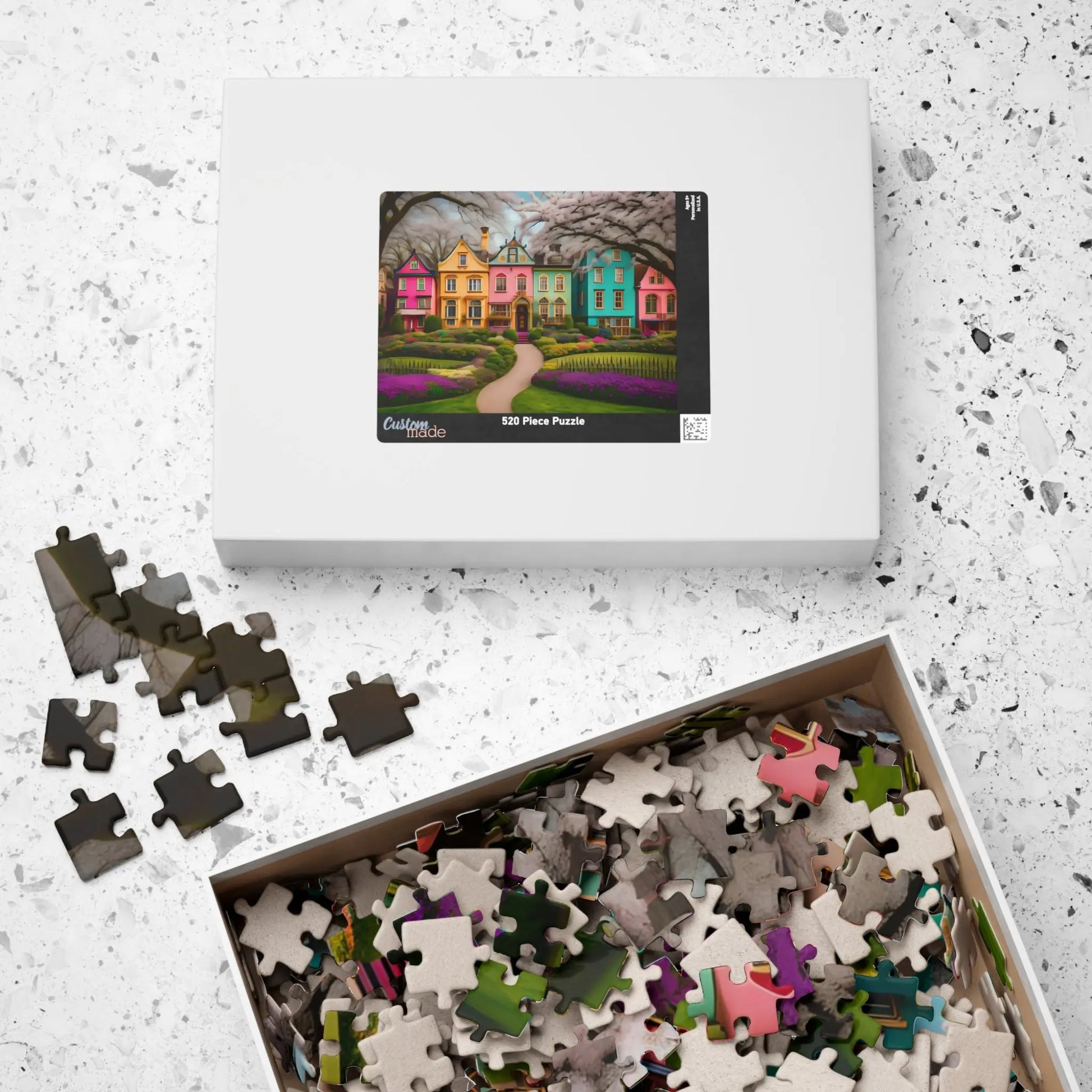 Vibrant Village Jigsaw Puzzle Printify