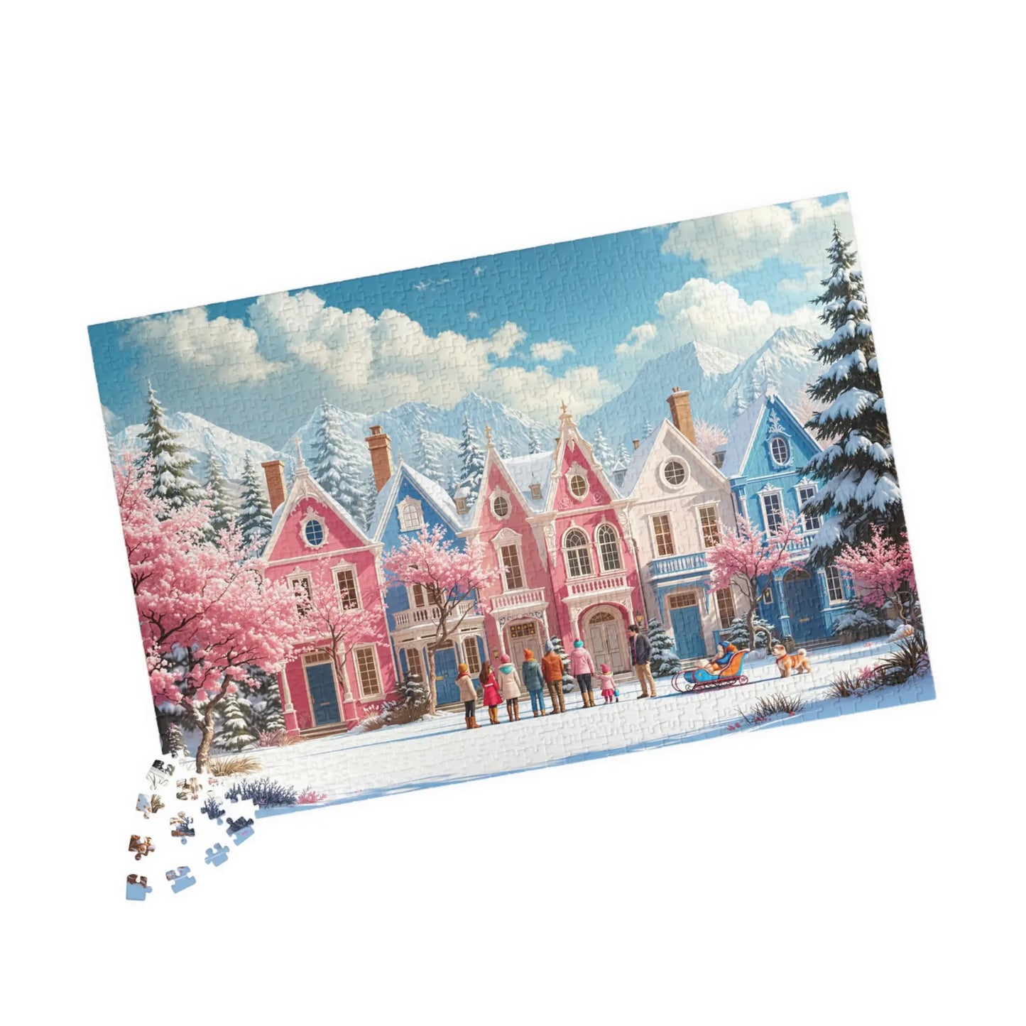 Winter Village Charm Jigsaw Puzzle Printify