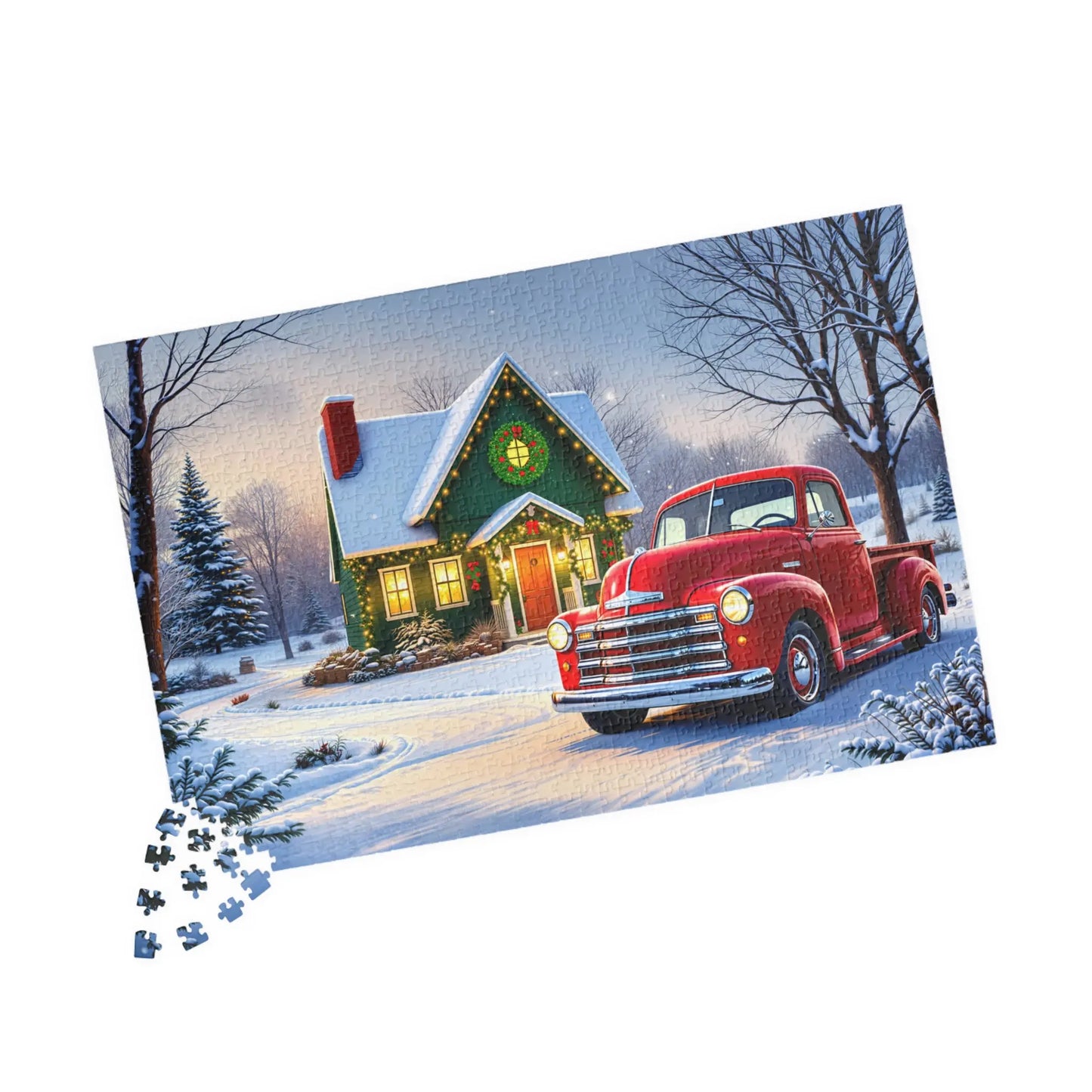Holiday Homestead Jigsaw Puzzle Printify