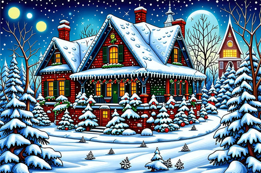 Cozy Christmas Cabin Jigsaw Puzzle 