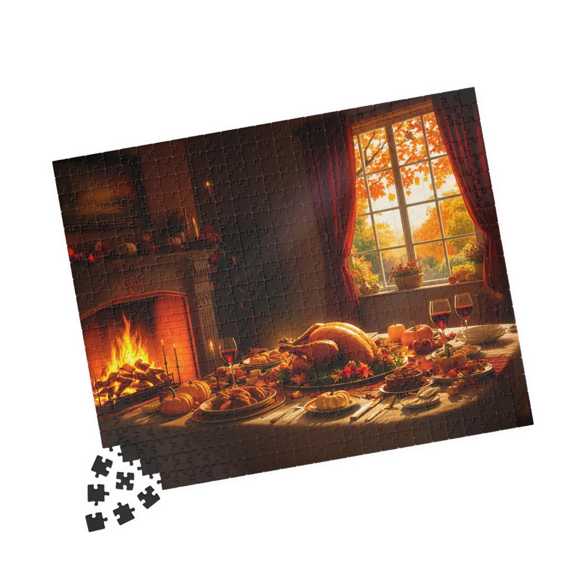 Thanksgiving Feast Jigsaw Puzzle Printify