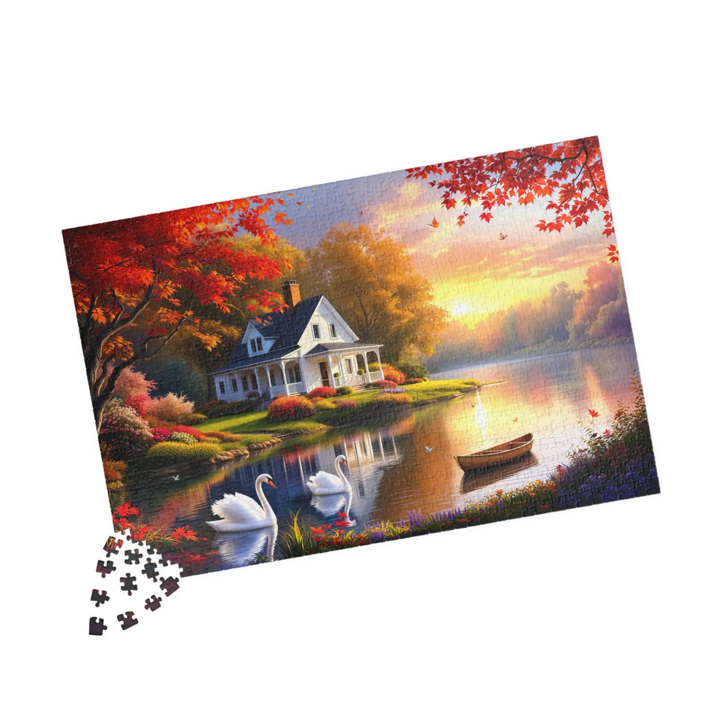 Lake House Jigsaw Puzzle Printify