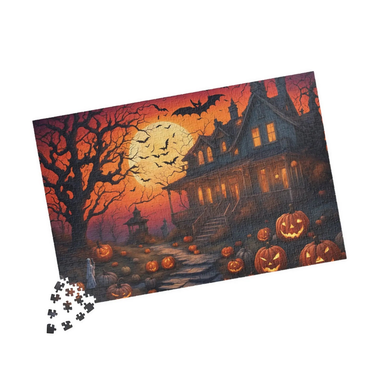 Spooky Mansion Jigsaw Puzzle Printify