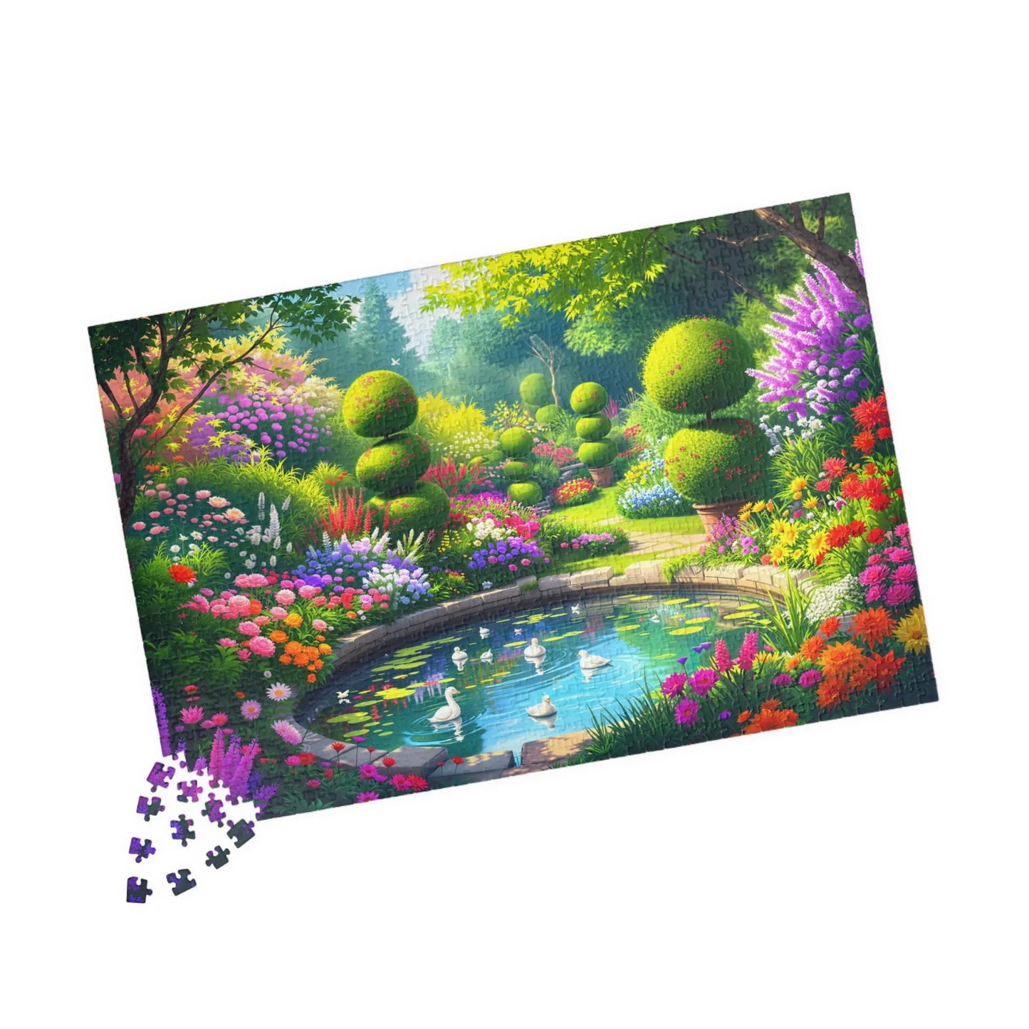 Tranquil Garden Escape Jigsaw Puzzle Printify