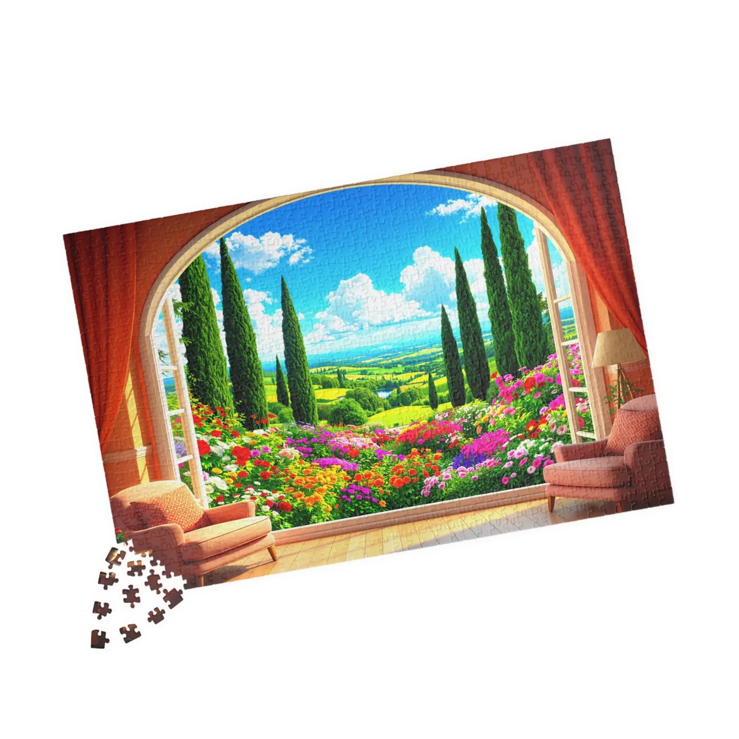 Garden View Jigsaw Puzzle Printify