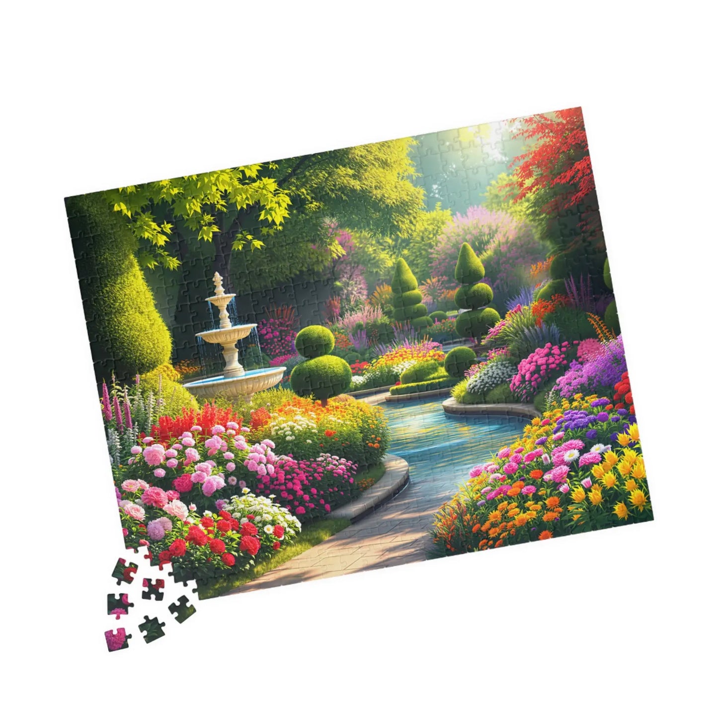 Sunny Garden Escape Jigsaw Puzzle Printify