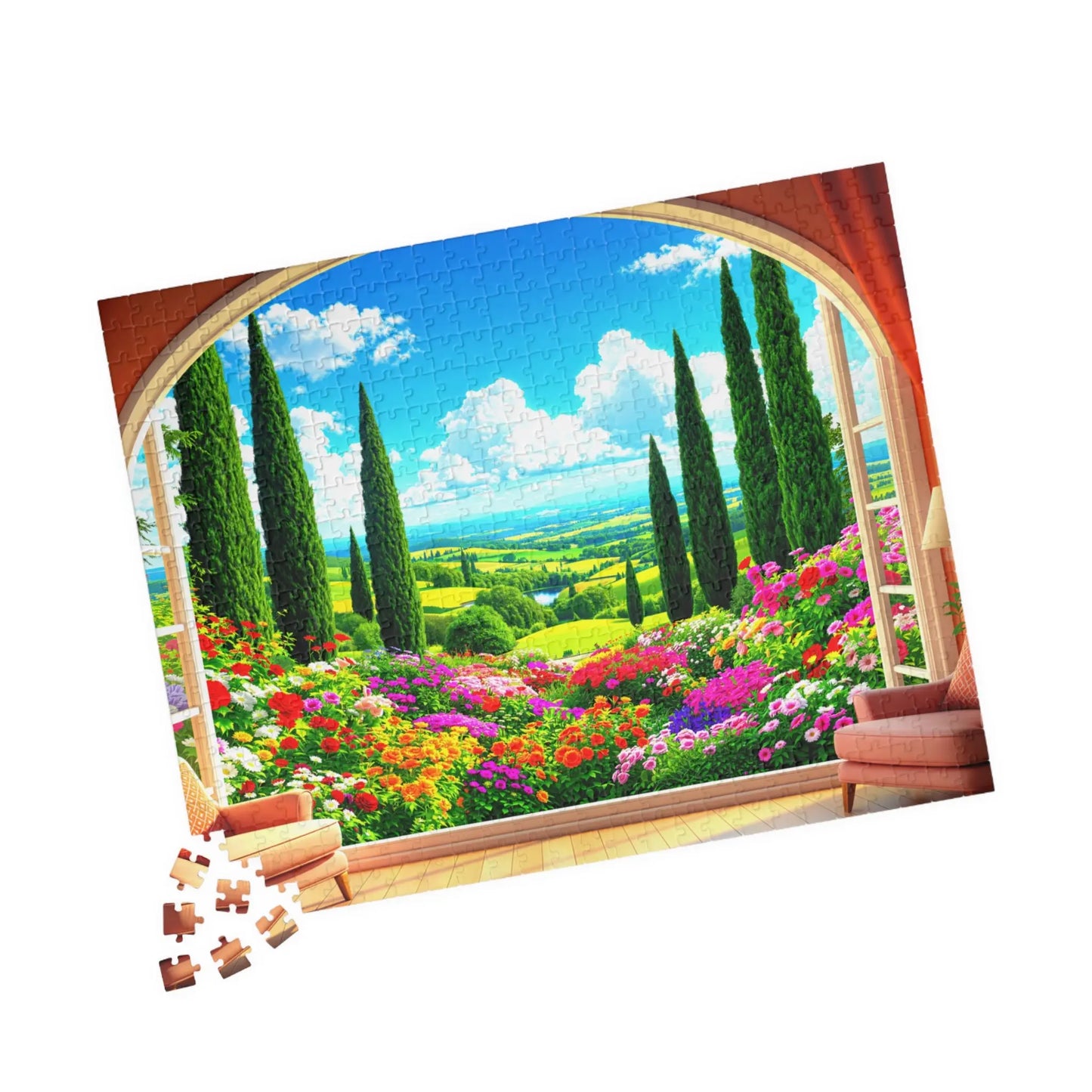Garden View Jigsaw Puzzle Printify