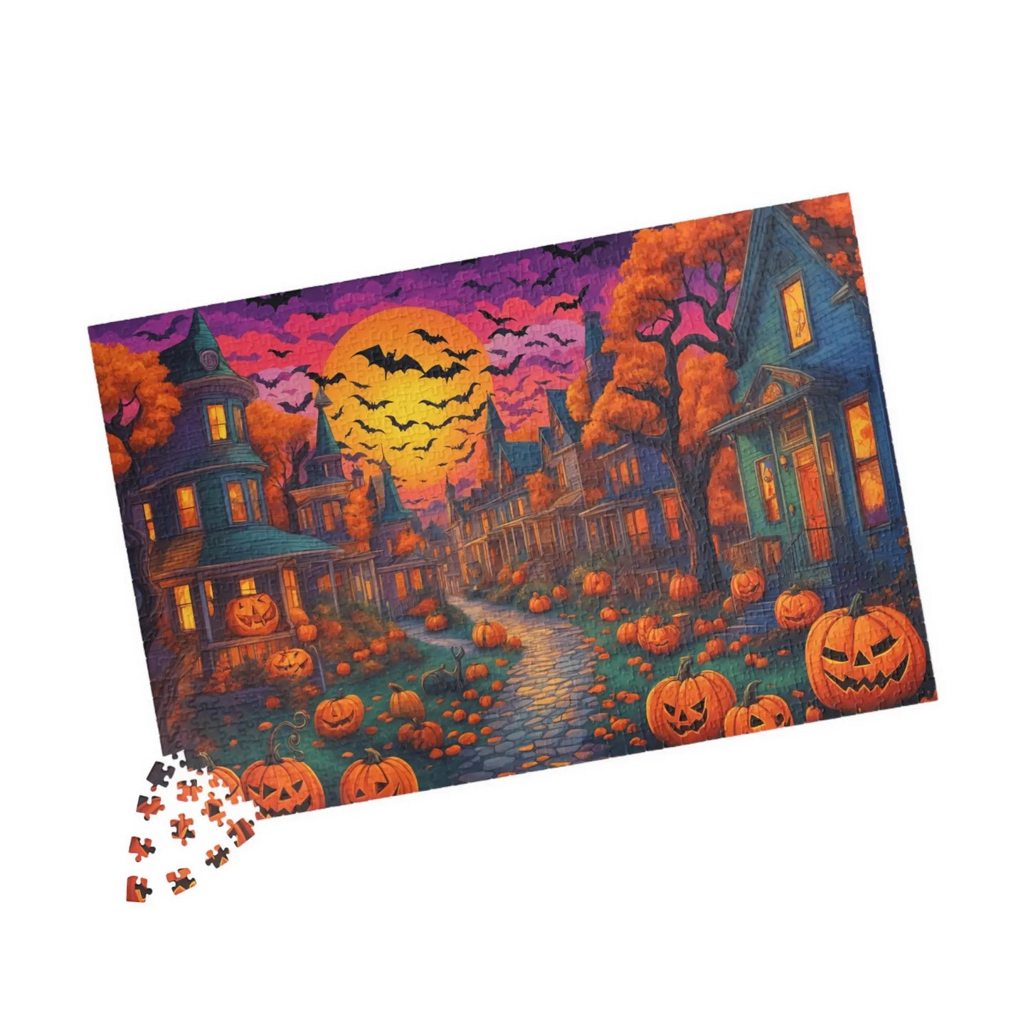 Spooky Streets Halloween Jigsaw Puzzle Printify