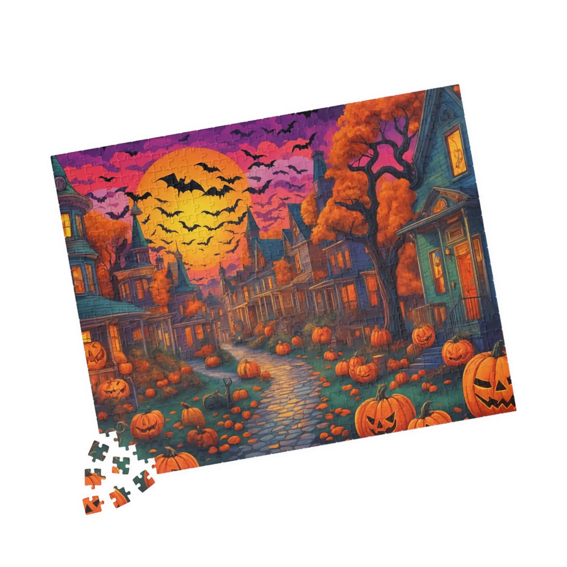 Spooky Streets Halloween Jigsaw Puzzle Printify