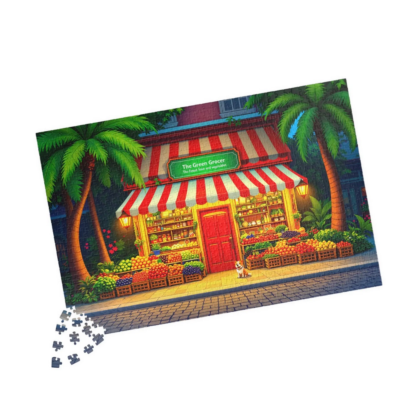City Market Charm Jigsaw Puzzle Printify