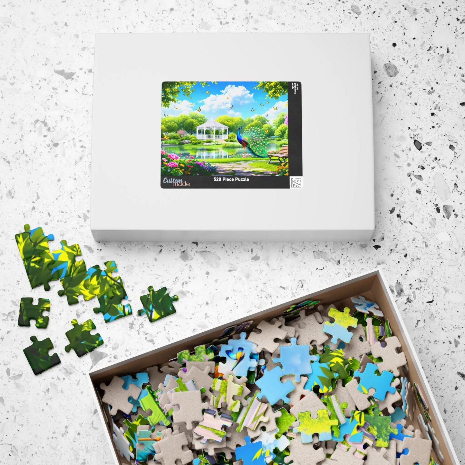Peacock Garden Jigsaw Puzzle Printify