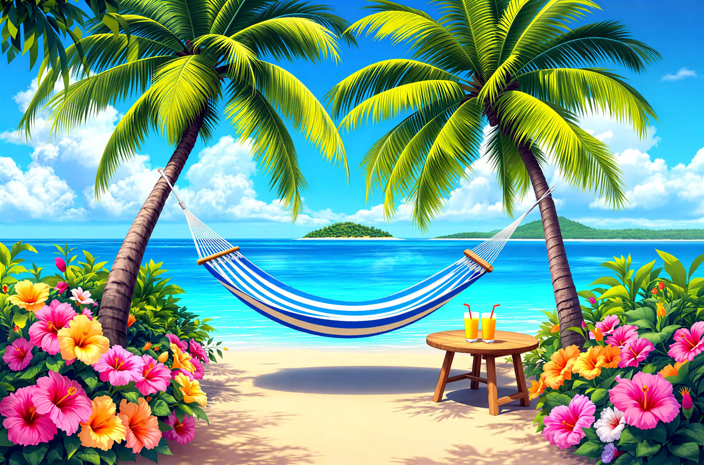 Island Escape Hammock Jigsaw Puzzle Printify