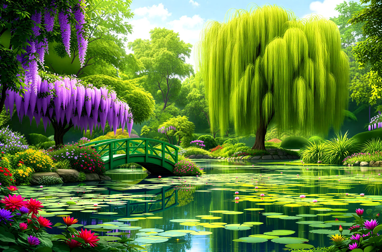 Tranquil Garden Retreat Jigsaw Puzzle Printify