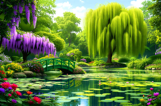 Tranquil Garden Retreat Jigsaw Puzzle Printify