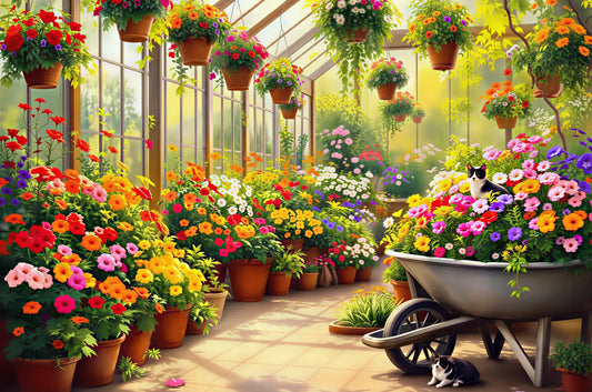 Green House Flowers Jigsaw Puzzle 
