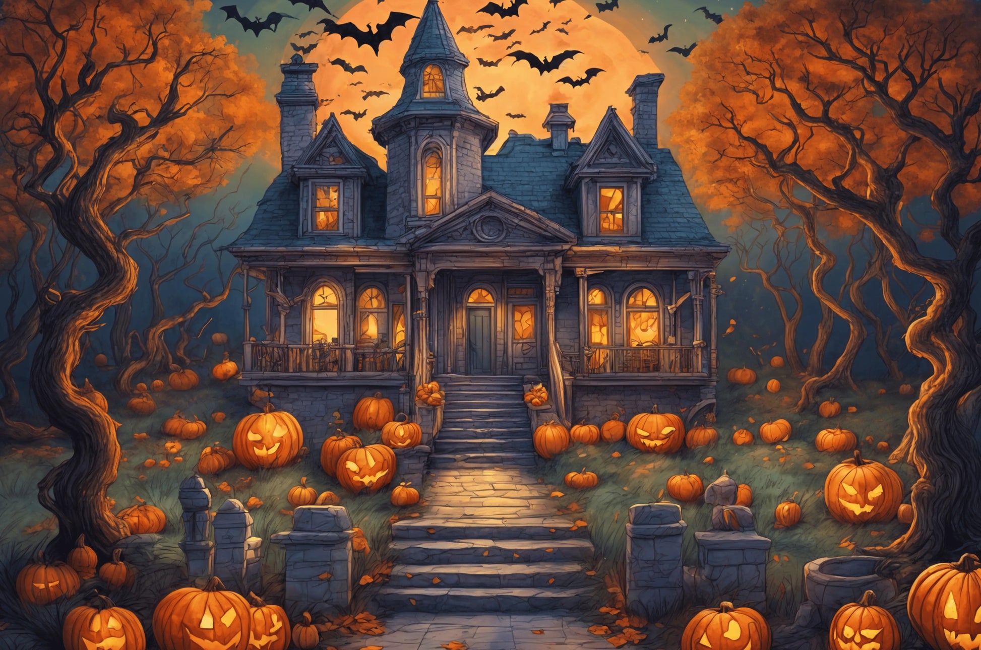 Spooky Halloween Mansion Jigsaw Puzzle 