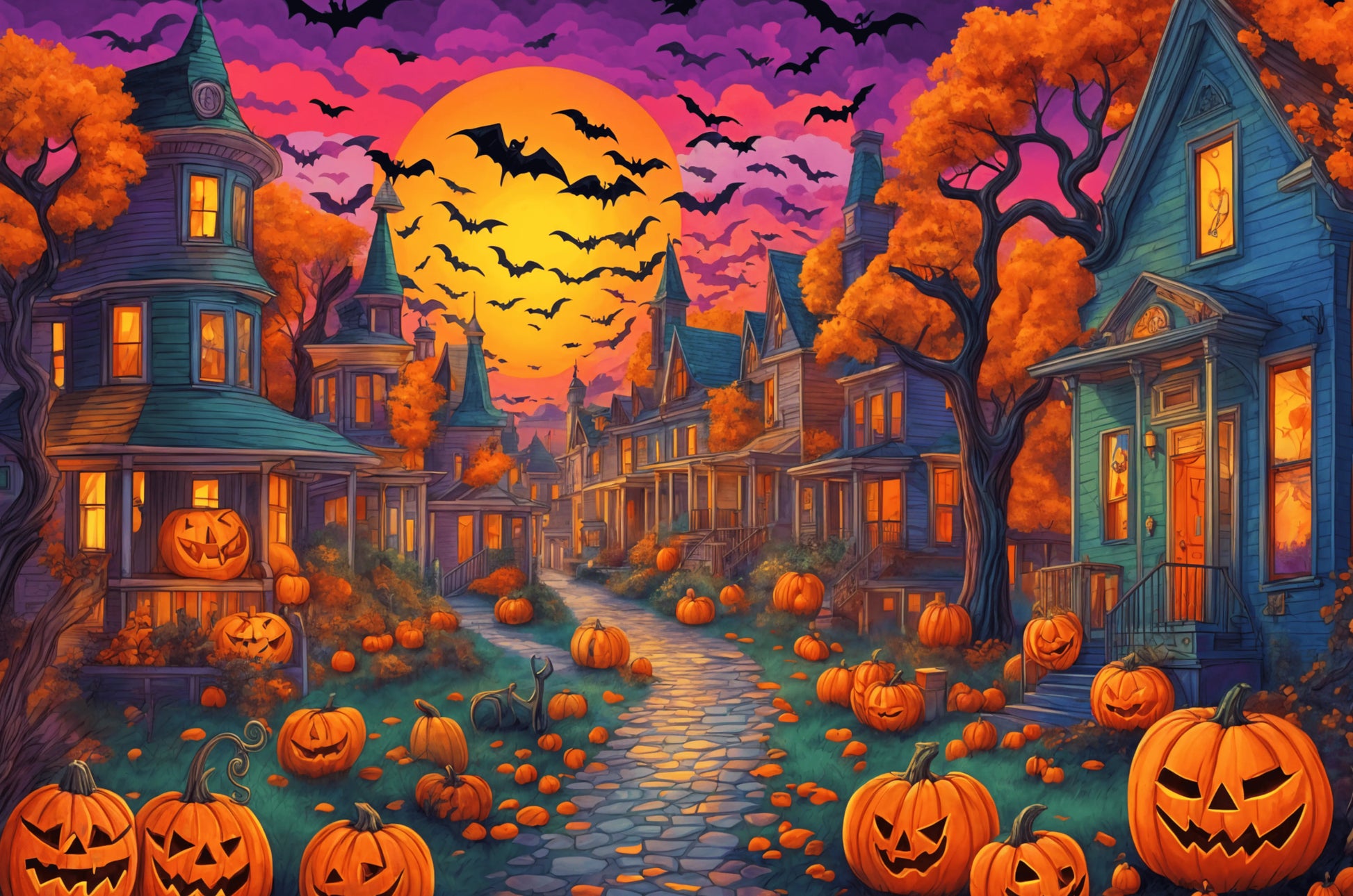 Spooky Streets Halloween Jigsaw Puzzle Printify